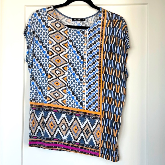 Nic+Zoe brightly coloured pattern top Sz med - Picture 1 of 4